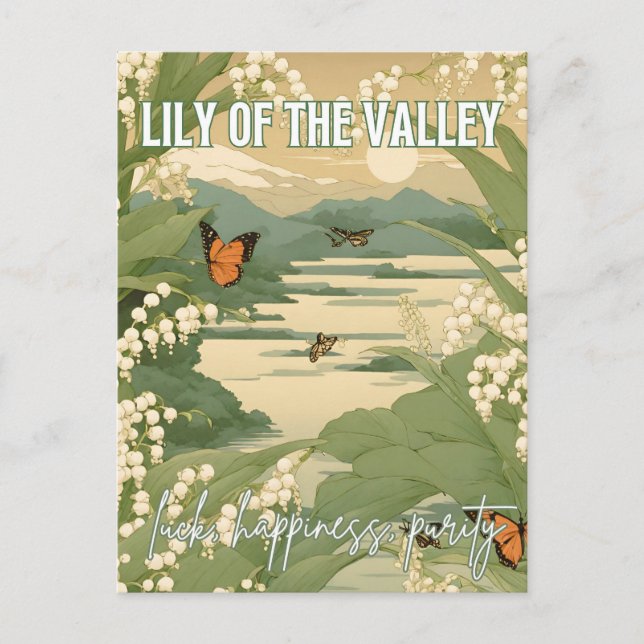 Lily of the Valley Birth Month Flower Japanese Postcard (Front)