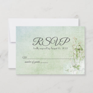 lily of the valley bouquet and butterfly RSVP Card