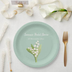 Lily Of The Valley Bouquet Bridal Shower Paper Plate