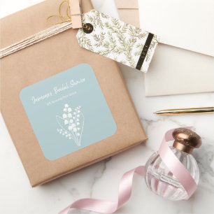 Lily Of The Valley Bouquet Bridal Shower Square Sticker