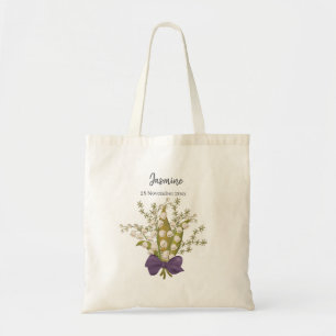 Lily Of The Valley Bouquet with Purple Bow  Tote Bag