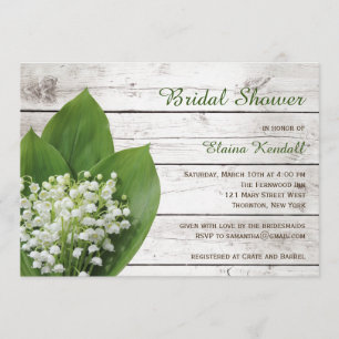 Lily of the Valley Bridal Shower barn board Invitation