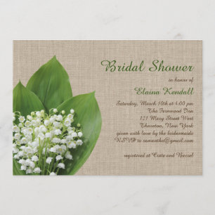 Lily of the Valley Bridal Shower burlap Invitation