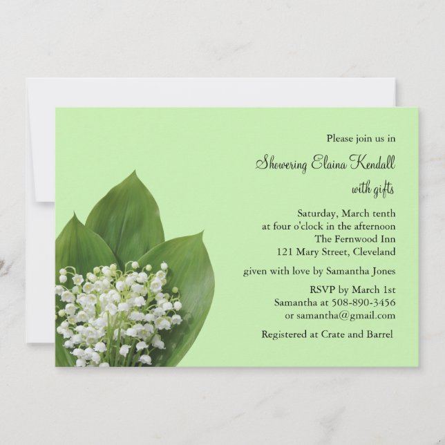 Lily of the Valley Bridal Shower Invitation (Front)