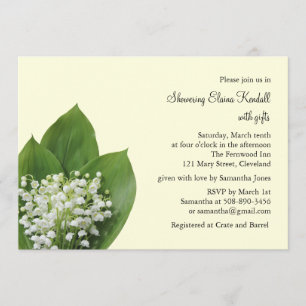Lily of the Valley Bridal Shower Invitation ivory