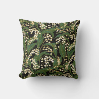 Lily-of-the-valley Chiyogami Throw Pillow