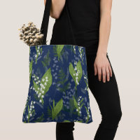 Lily of the Valley Dark Blue Background