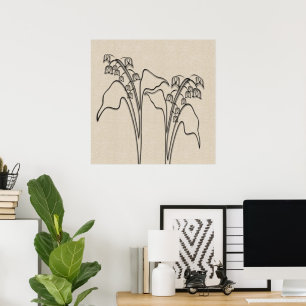 Lily of the Valley  Drawing Canvas Flower Poster
