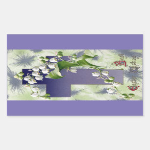 Lily of the Valley Easter Cross Sticker