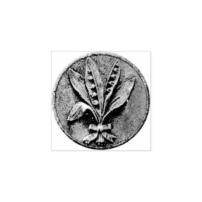 Lily of the Valley Engraving Rubber Stamp (Imprint)