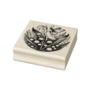 Lily of the Valley Fairy Illustration Spring  Rubber Stamp