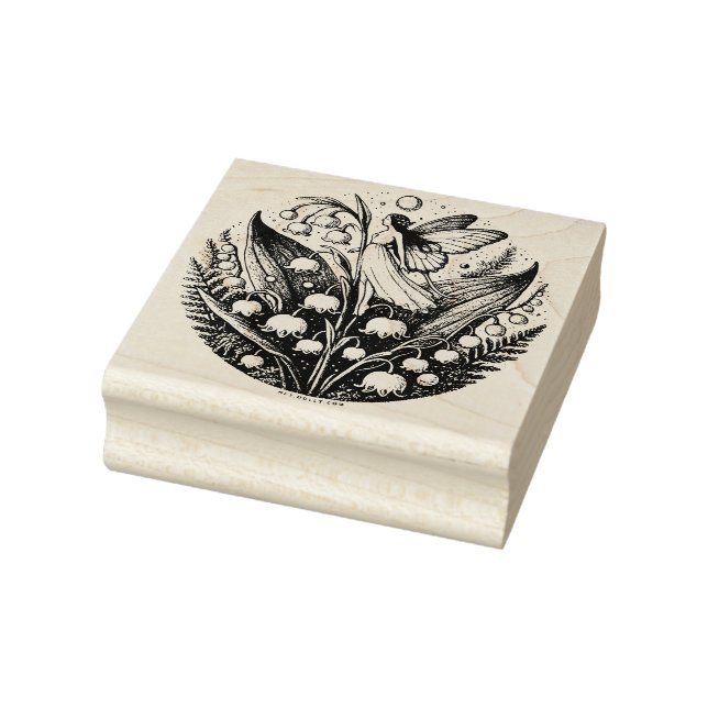 Lily of the Valley Fairy Illustration Spring  Rubber Stamp (Stamp)