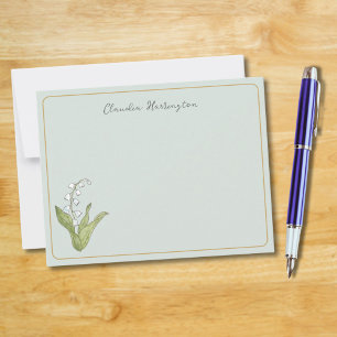 Lily of the Valley Floral Botanical Sage Green Card