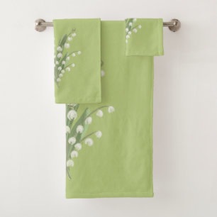 Lily of the Valley Floral Bouquet Custom Colours  Bath Towel Set