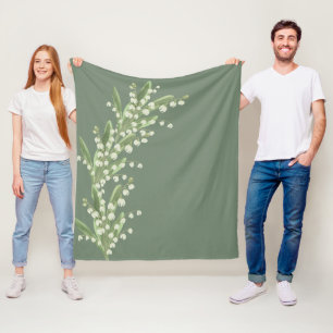 Lily Of The Valley Floral Fleece Blanket