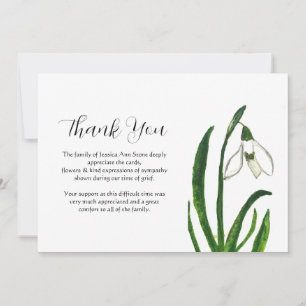 Lily of The Valley Floral Funeral Death Thank you  Invitation