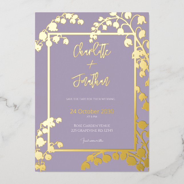 Lily of the Valley Floral Garden Wedding Gold    (Front)