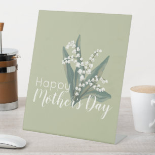 Lily of the Valley Floral  Happy Mother’s Day Pedestal Sign