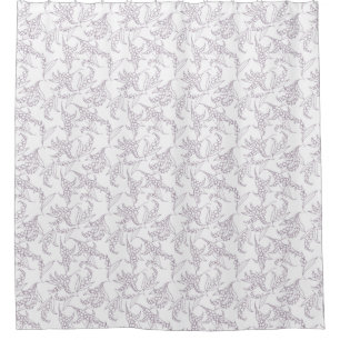 Lily-of-the-Valley Floral Motif Mauve on White
