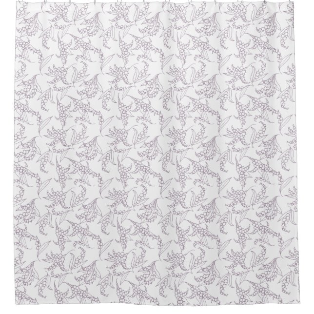 Lily-of-the-Valley Floral Motif Mauve on White (Front)
