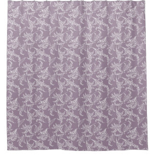 Lily-of-the-Valley Floral Motif White on Mauve