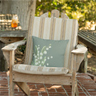Lily Of The Valley Floral Outdoor Pillow