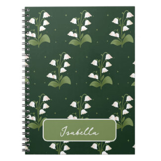 Lily of the Valley Floral Pattern Spiral Notebook