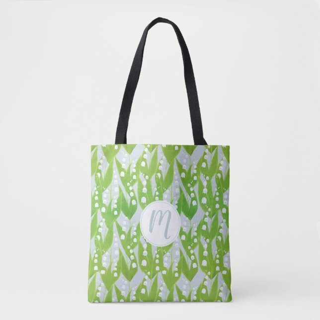 Lily of the Valley Floral Pattern Tote Bag (Front)