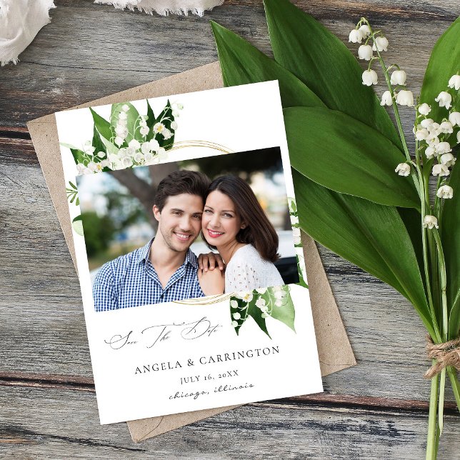 Lily of the Valley Floral Save the Date Photo (Creator Uploaded)