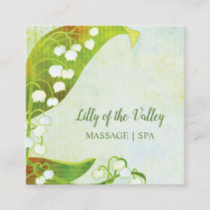 Lily of the Valley Floral Square Business Card