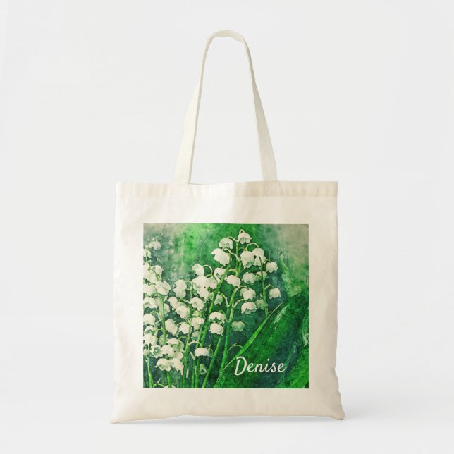 Lily of the Valley Floral Tote Bag (Front)