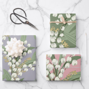 Lily of the valley Floral Wrapping Paper Sheet