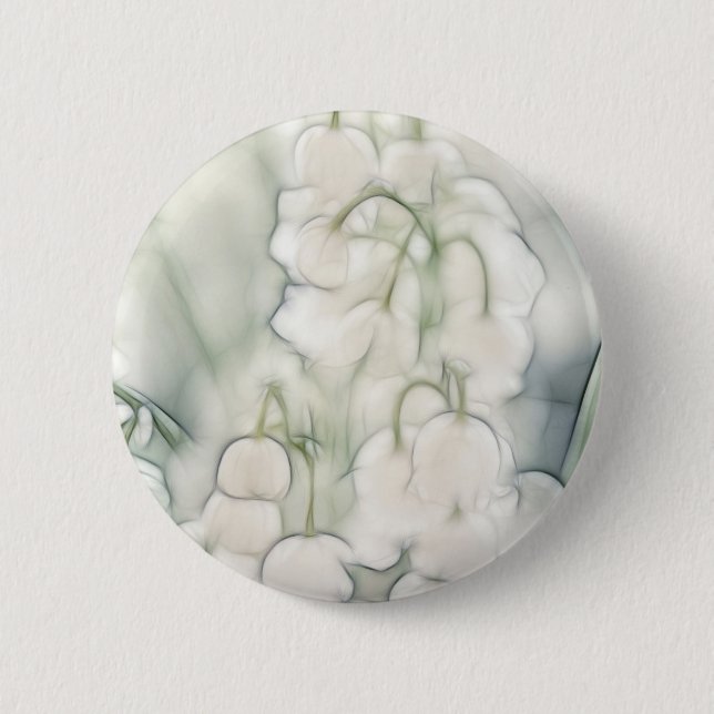 Lily of the Valley Flower Bouquet 2 Inch Round Button (Front)