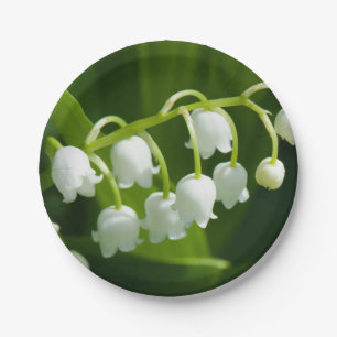 Lily of the valley flower paper plate
