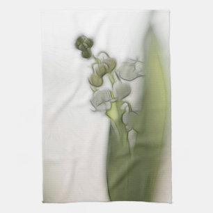 Lily of the Valley Flower Sketch Kitchen Towel