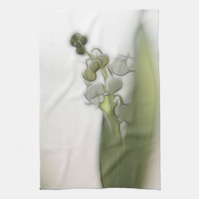 Lily of the Valley Flower Sketch Kitchen Towel (Vertical)