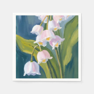 Lily of the Valley   Flower Watercolor Painted Napkin