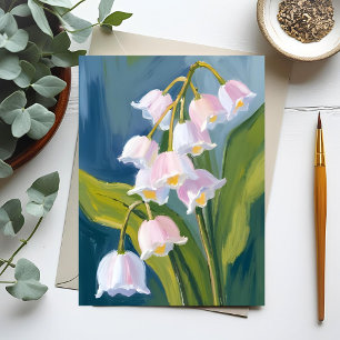 Lily of the Valley Flower Watercolor Painted Postcard