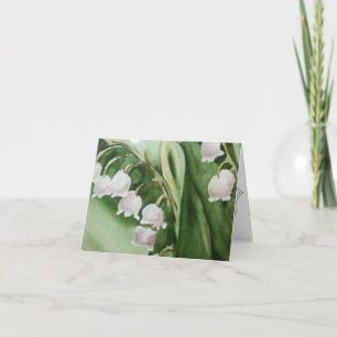 Lily of the Valley Flowers in Watercolor Thank You Card