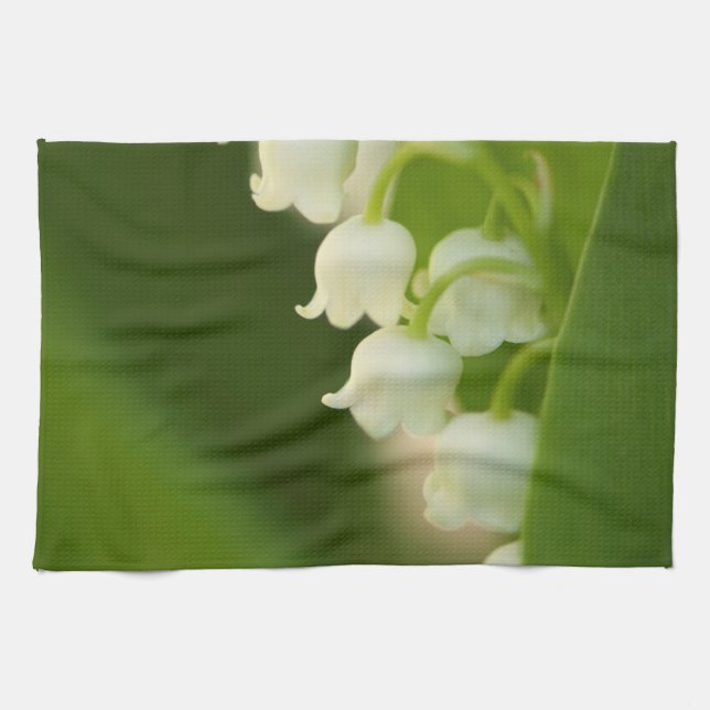 Lily of the Valley Flowers Kitchen Towel (Horizontal)