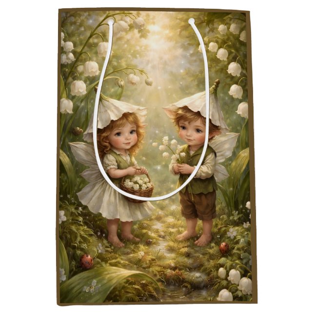 Lily of the Valley Forest Fairies Medium Gift Bag (Front)