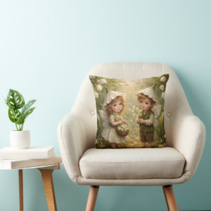 Lily of the Valley Forest Fairies Throw Pillow