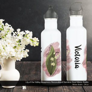 Lily of the Valley Happiness Personalized 710 Ml Water Bottle