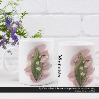 Lily of the Valley Happiness Personalized Coffee Mug