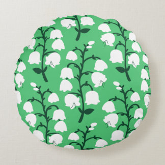 Lily of the Valley in Emerald Colour Tote Bag Round Pillow