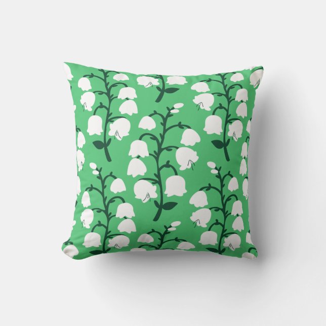 Lily of the Valley in Emerald Colour Tote Bag Throw Pillow (Front)