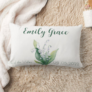 Lily of the Valley May Birth Flower Lumbar Pillow