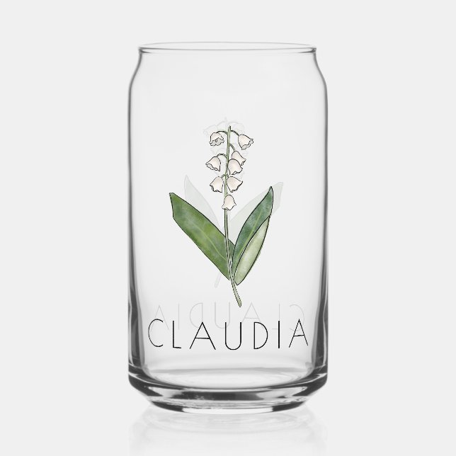 LILY OF THE VALLEY May Birth Flower Nom personnali (Recto)