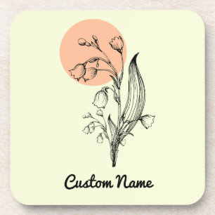 Lily of the Valley May Birth Month Flower Coaster