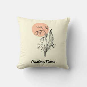 Lily of the Valley May Birth Month Flower Throw Pillow